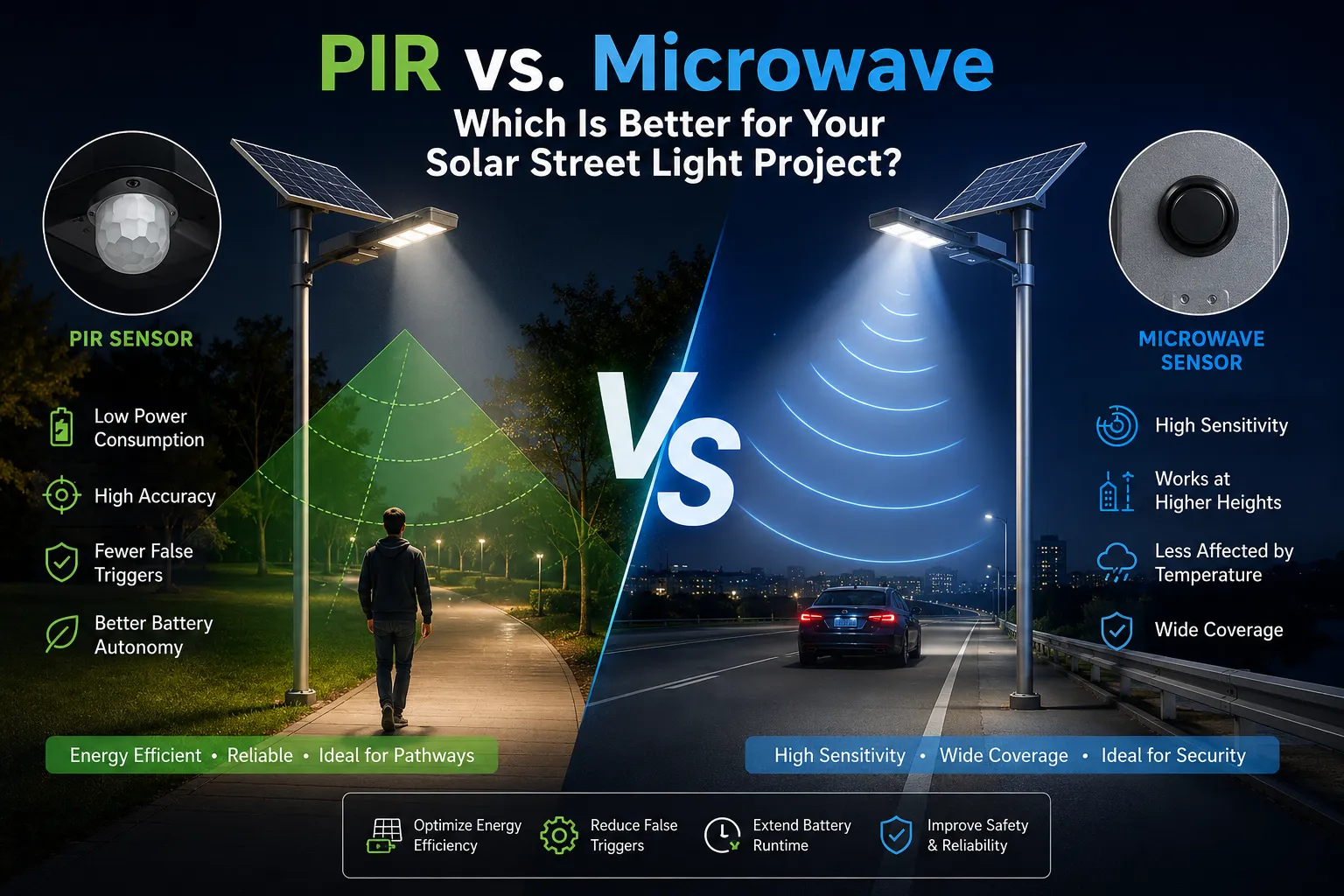 PIR vs. mikroaaltouuni: kumpi on parempi aurinkokatuvaloprojektillesi?